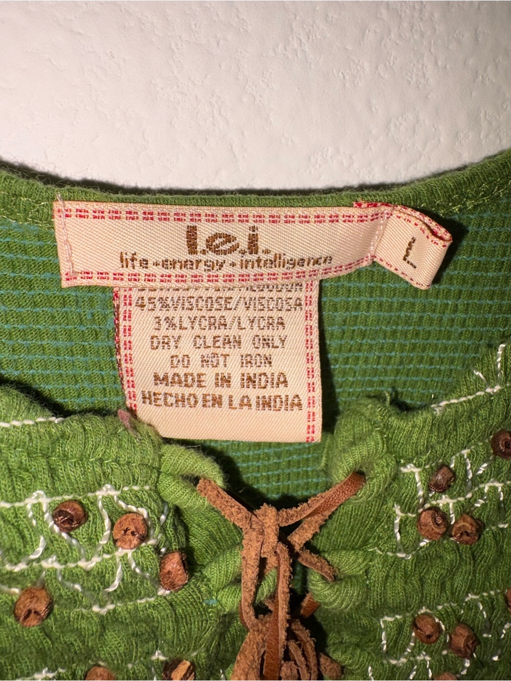 Vintage Green Smocked Lace-Up Women's Tank Top - Picture 3 of 4